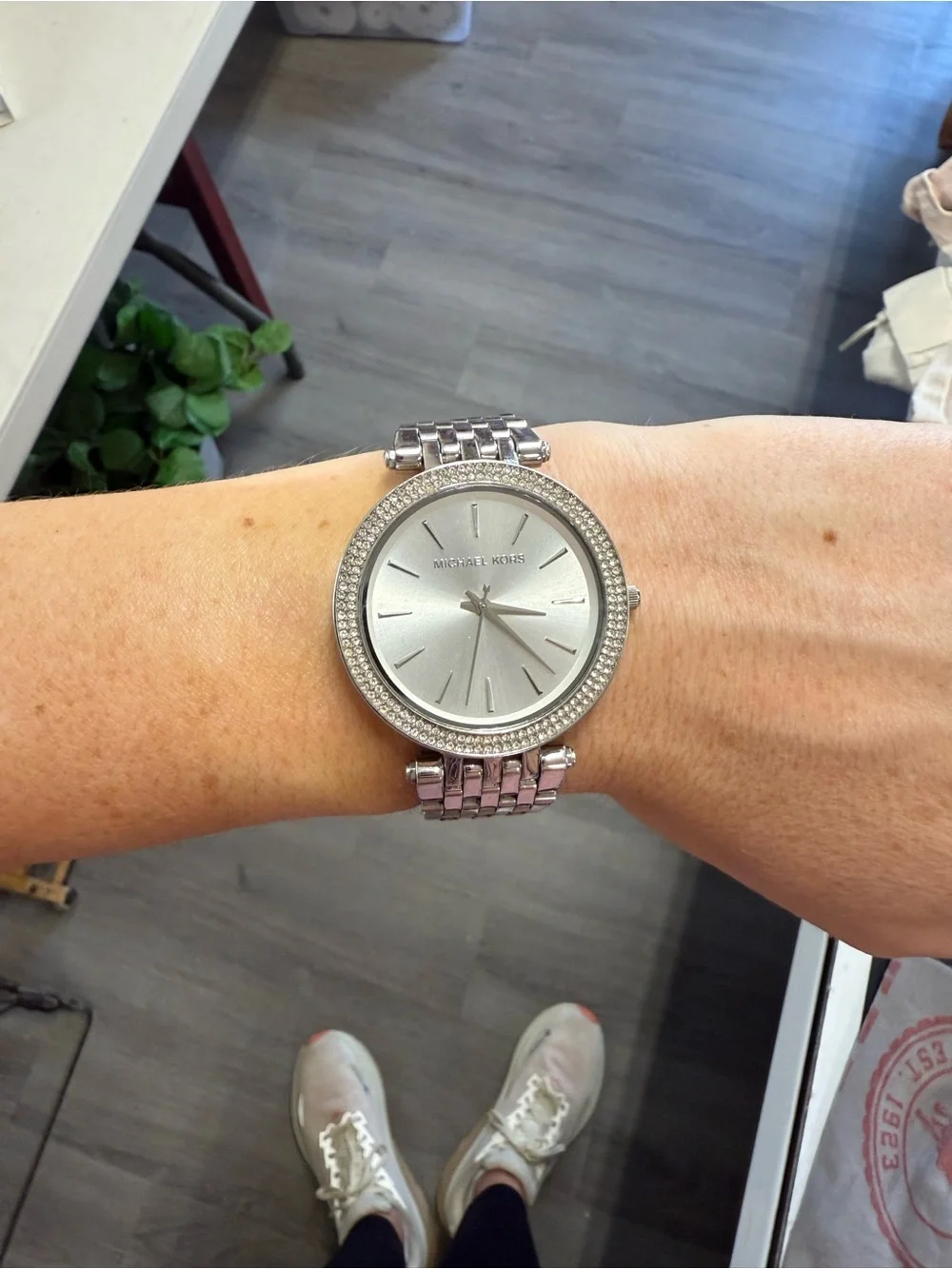 Michael Kors Silver Crystal Accent Women's Bracelet Watch